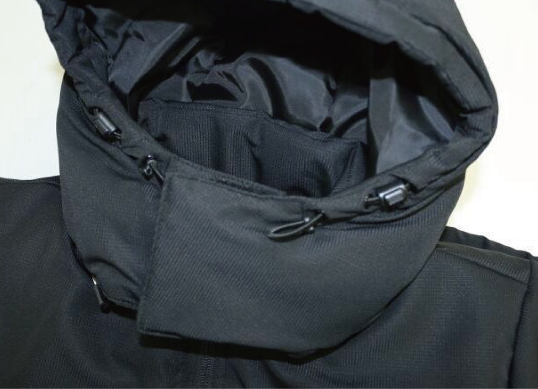 画像3: 【BIGサイズ対応】GRANDE.F.P.ハイパーロゴフーデッドウォーマーハーフジャケット　ブラックｘホワイト