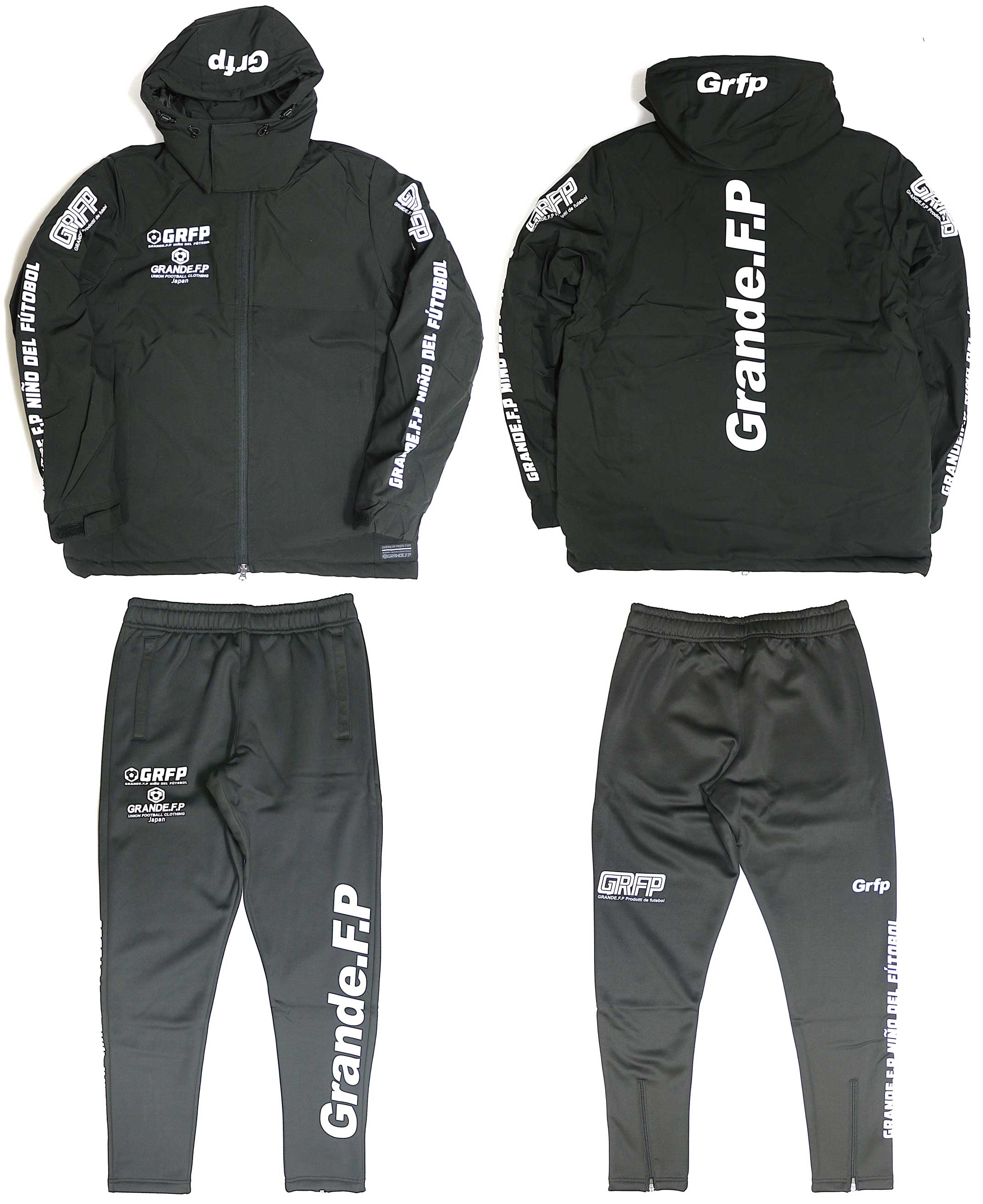 画像6: 【BIGサイズ対応】Grande.f.p.LIMITEDトレーニングジャージロングパンツ　ブラックｘホワイト