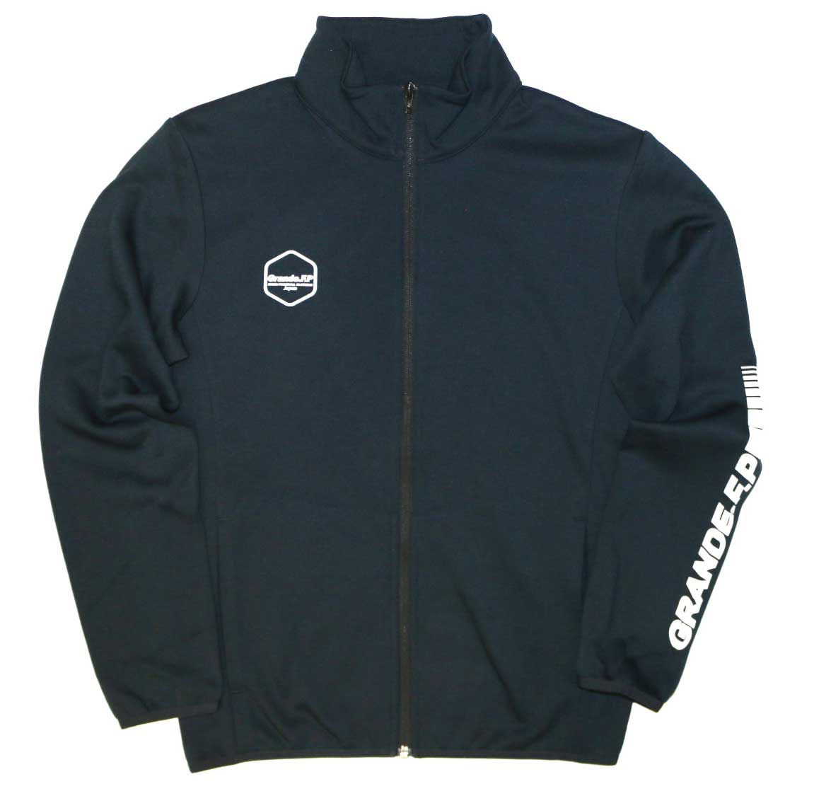 画像2: 【ジュニアサイズ対応】Grande.F.P.Japan.ヘキサゴン.ドライスウェットジャージトラックジャケット　ブラックｘホワイト