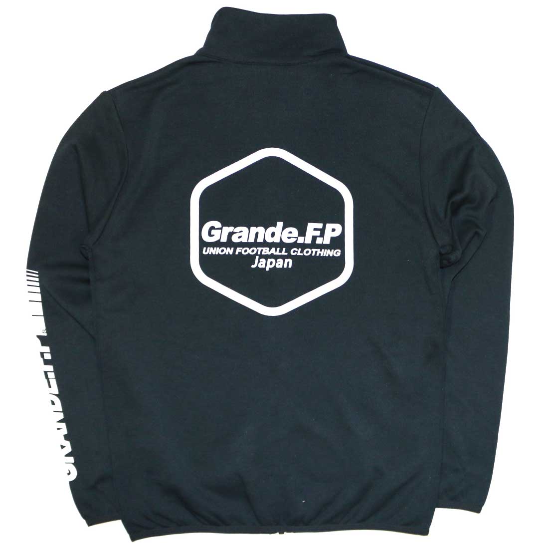 画像3: 【ジュニアサイズ対応】Grande.F.P.Japan.ヘキサゴン.ドライスウェットジャージトラックジャケット　ブラックｘホワイト
