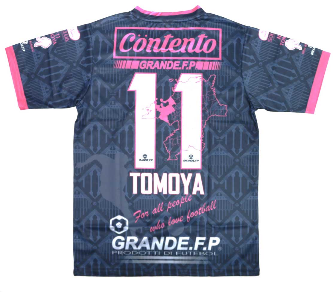 画像6: 【完全予約販売：2026年3月下旬発売〜お届け商品】 【ジュニア〜BIGサイズ対応商品】 2026バージョン.見木友哉ｘGRANDE.F.Pコラボ.TOMOYA・NO.11昇華転写サポートプラシャツ.半袖　ネイビーｘピンク