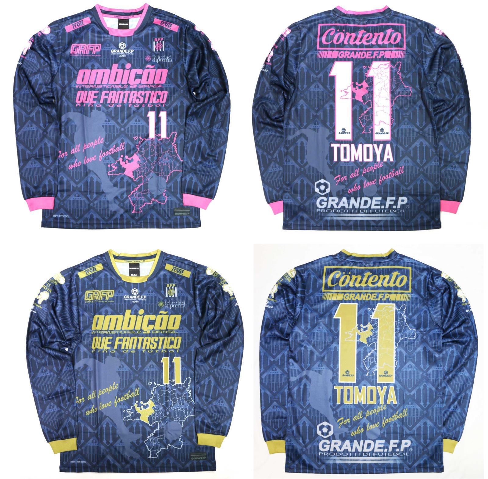 画像11: 【完全予約販売：2026年3月下旬発売〜お届け商品】 【ジュニア〜BIGサイズ対応商品】 2026バージョン.見木友哉ｘGRANDE.F.Pコラボ.TOMOYA・NO.11昇華転写サポートプラシャツ.長袖　ネイビーｘピンク