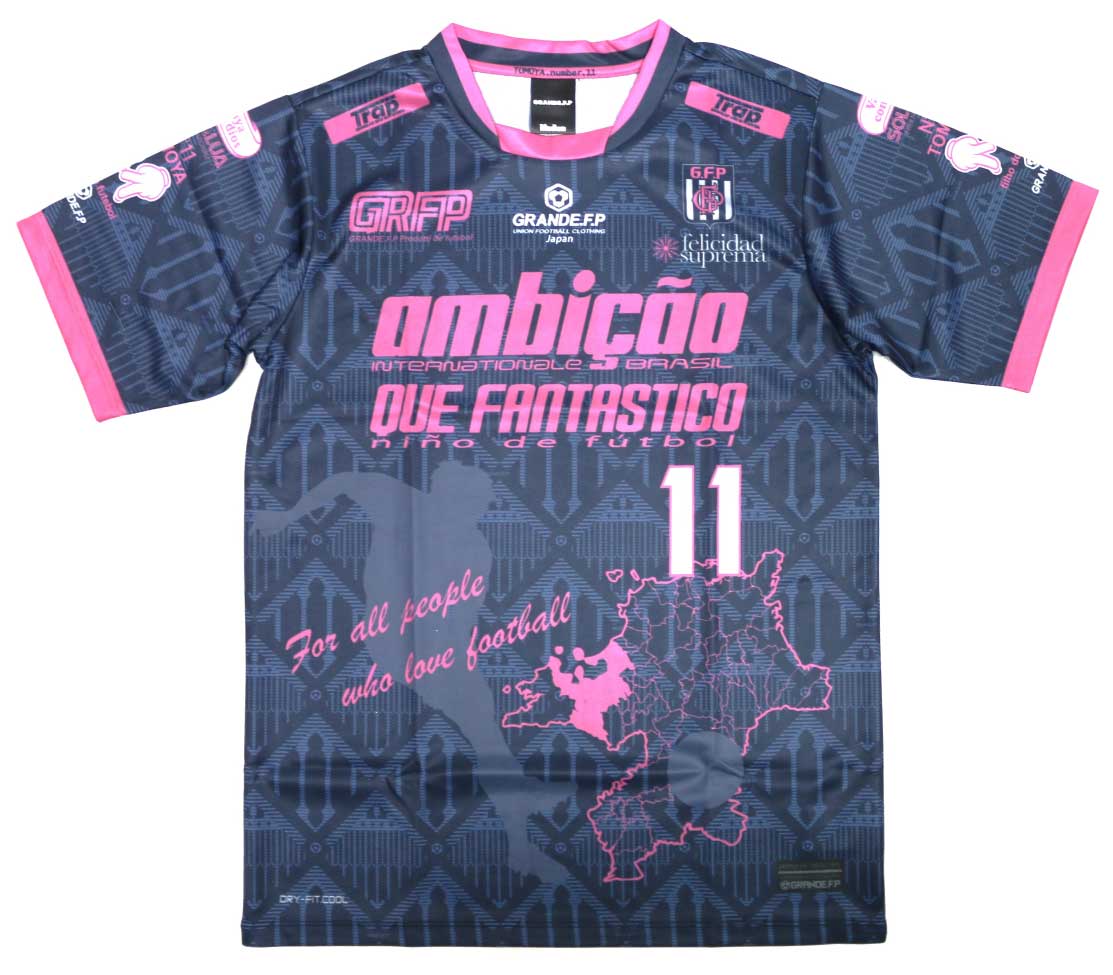 画像5: 【完全予約販売：2026年3月下旬発売〜お届け商品】 【ジュニア〜BIGサイズ対応商品】 2026バージョン.見木友哉ｘGRANDE.F.Pコラボ.TOMOYA・NO.11昇華転写サポートプラシャツ.半袖　ネイビーｘピンク