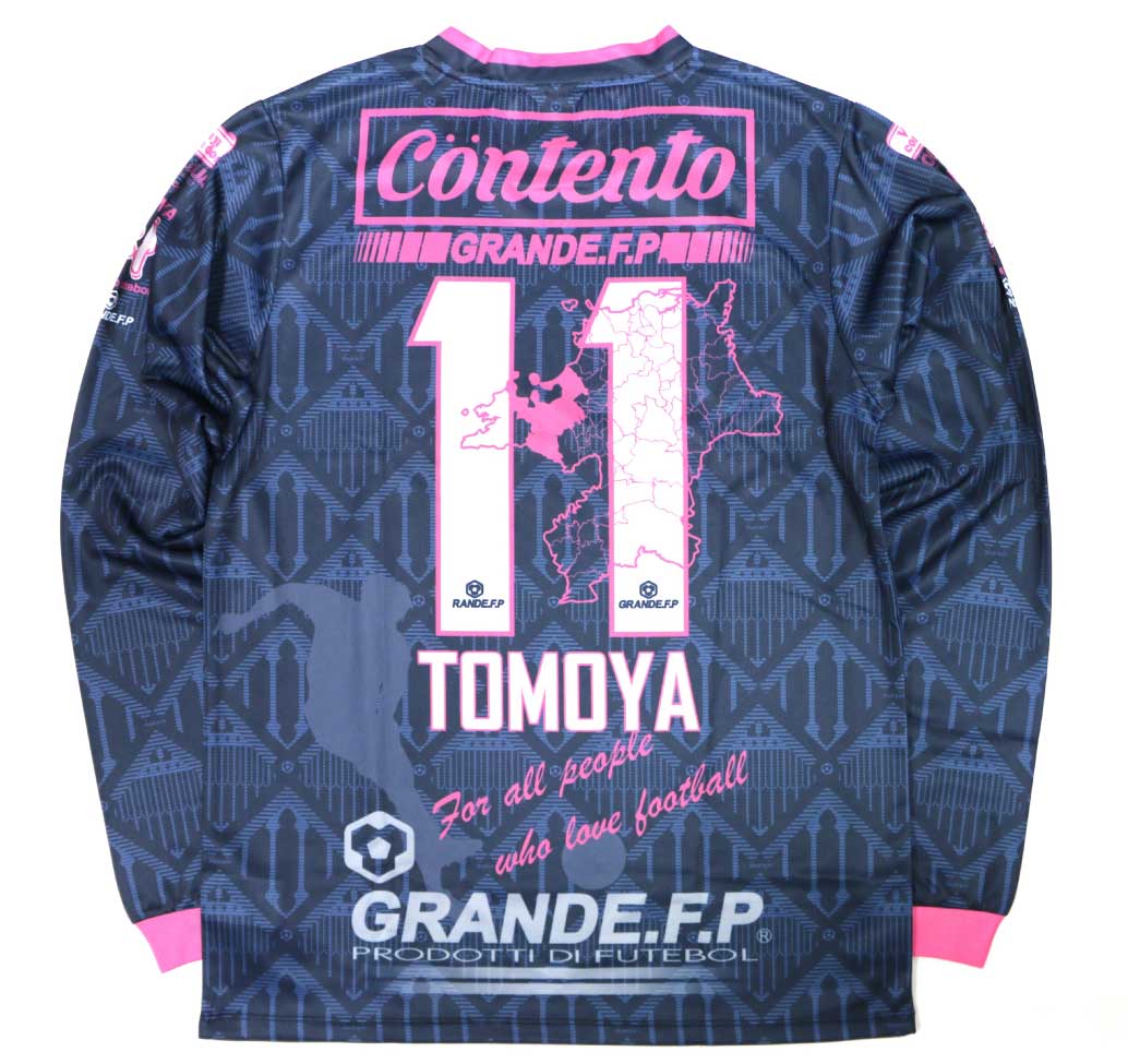 画像6: 【完全予約販売：2026年3月下旬発売〜お届け商品】 【ジュニア〜BIGサイズ対応商品】 2026バージョン.見木友哉ｘGRANDE.F.Pコラボ.TOMOYA・NO.11昇華転写サポートプラシャツ.長袖　ネイビーｘピンク