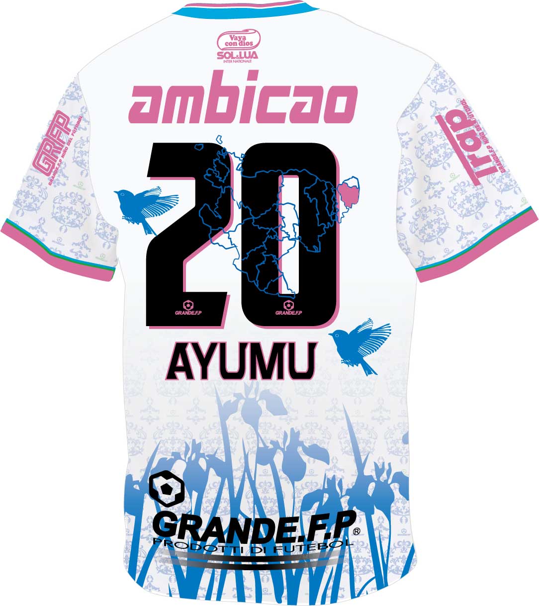 画像4: 【完全予約販売：2026年4月上旬.発売〜お届け商品.お届け指定日.不可】【ジュニア〜BIGサイズ対応商品】豊田歩ｘGRANDE.F.Pコラボ.AYUMU・NO.20.昇華転写サポートTシャツ.半袖　ホワイト