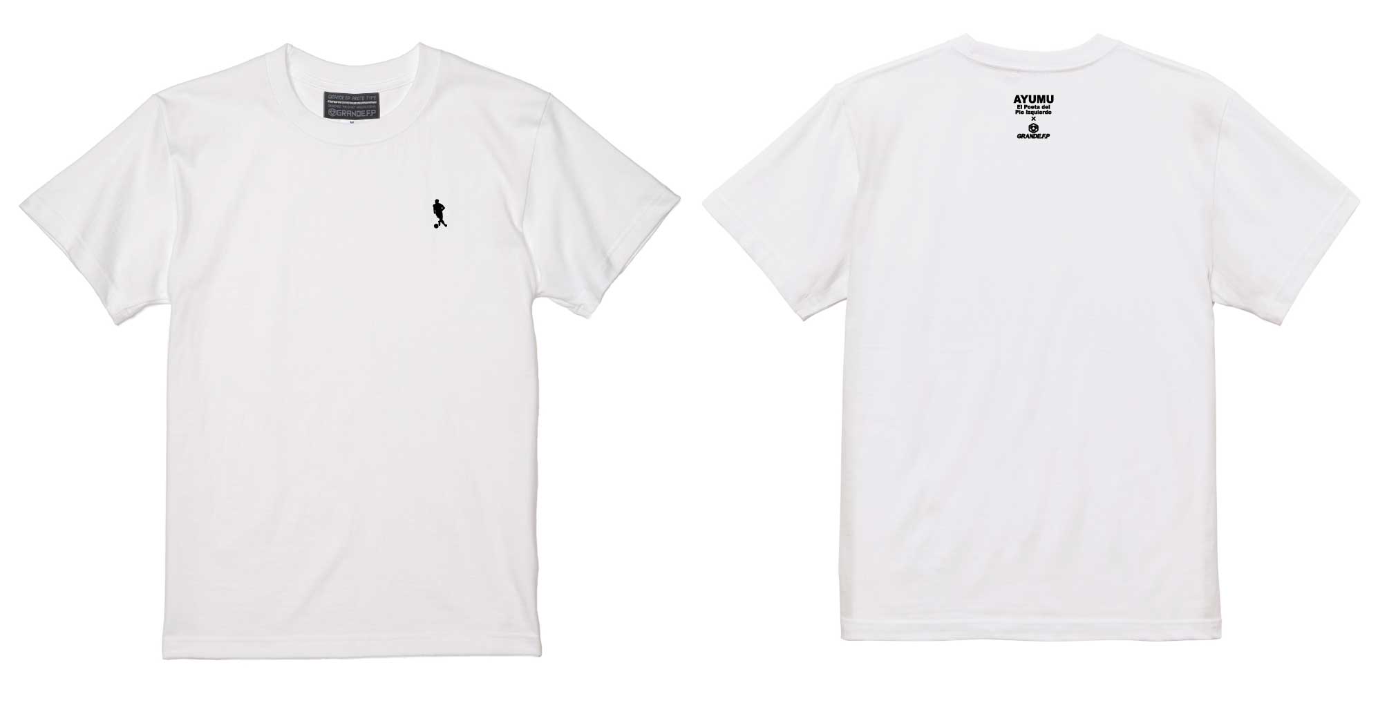 画像1: 【完全予約販売：2026年4月中旬〜下旬発売〜お届け商品】 【ジュニア〜BIGサイズ対応商品】 サガン鳥栖.豊田歩ｘGRANDE.F.Pコラボ.AYUMU.シルエット.刺繍.サポートコットン半袖Tシャツ 　ホワイトxブラック