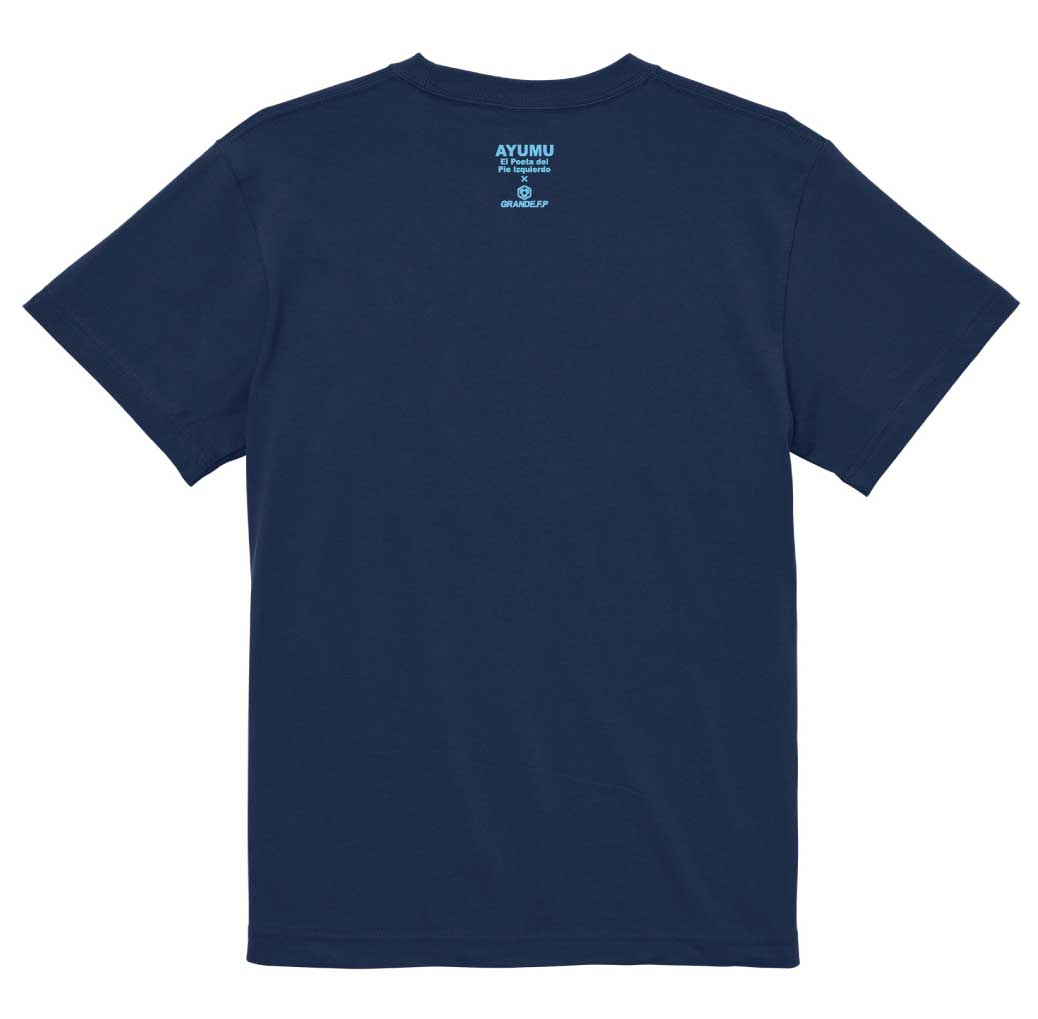 画像4: 【完全予約販売：2026年4月中旬〜下旬発売〜お届け商品】 【ジュニア〜BIGサイズ対応商品】 サガン鳥栖.豊田歩ｘGRANDE.F.Pコラボ.AYUMU.シルエット.刺繍.サポートコットン半袖Tシャツ 　ネイビーｘアクアブルー