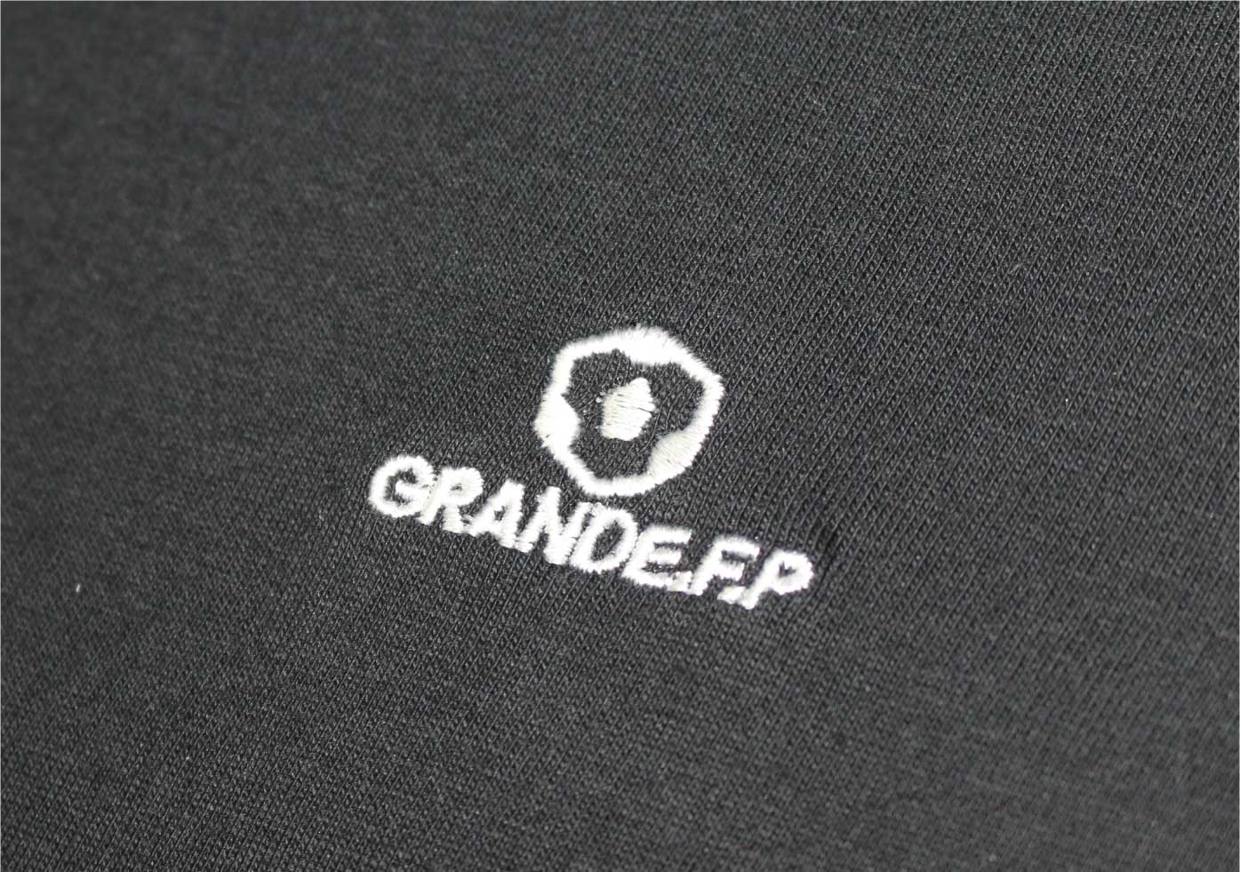 画像4: 【BIGサイズ対応商品】 ■GRANDE.F.Pヘキサゴンマーク刺繍.半袖Tシャツ　ブラック