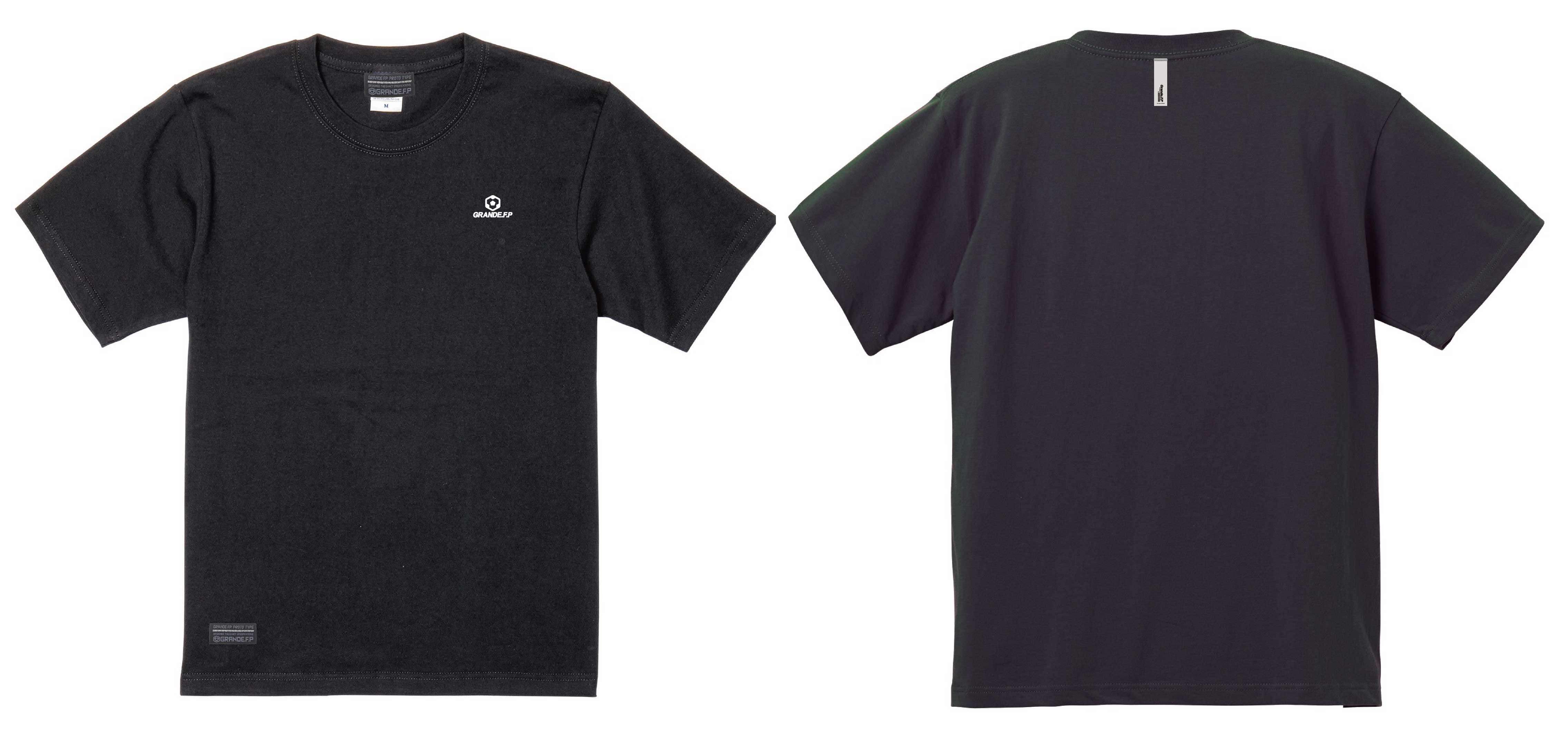 画像1: 【BIGサイズ対応商品】 ■GRANDE.F.Pヘキサゴンマーク刺繍.半袖Tシャツ　ブラック