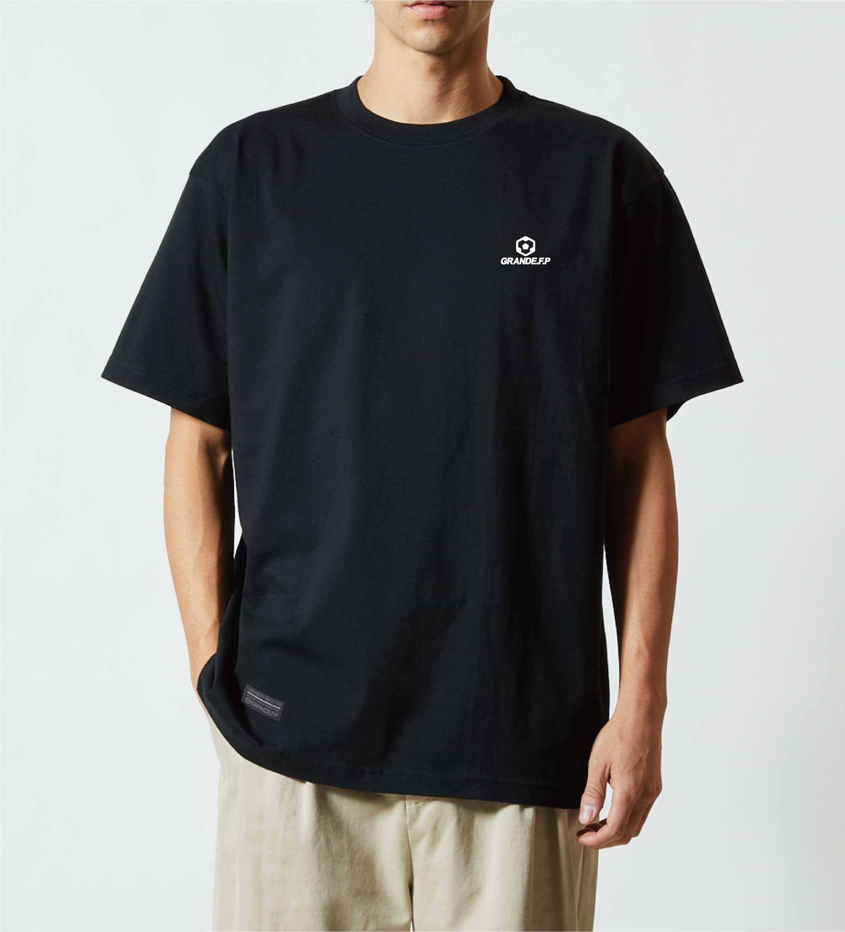 画像5: 【BIGサイズ対応商品】 ■GRANDE.F.Pヘキサゴンマーク刺繍.半袖Tシャツ　フロストブルー（スカイグレー）
