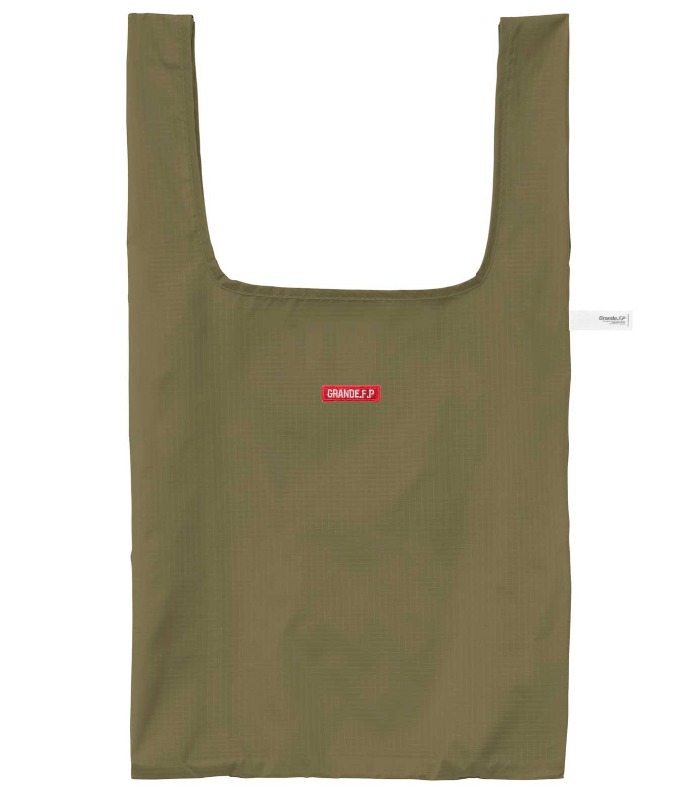 画像3: ■GRANDE.F.P刺繍.ナイロンリップマルシェバッグ（パッカブル仕様）　オリーブ