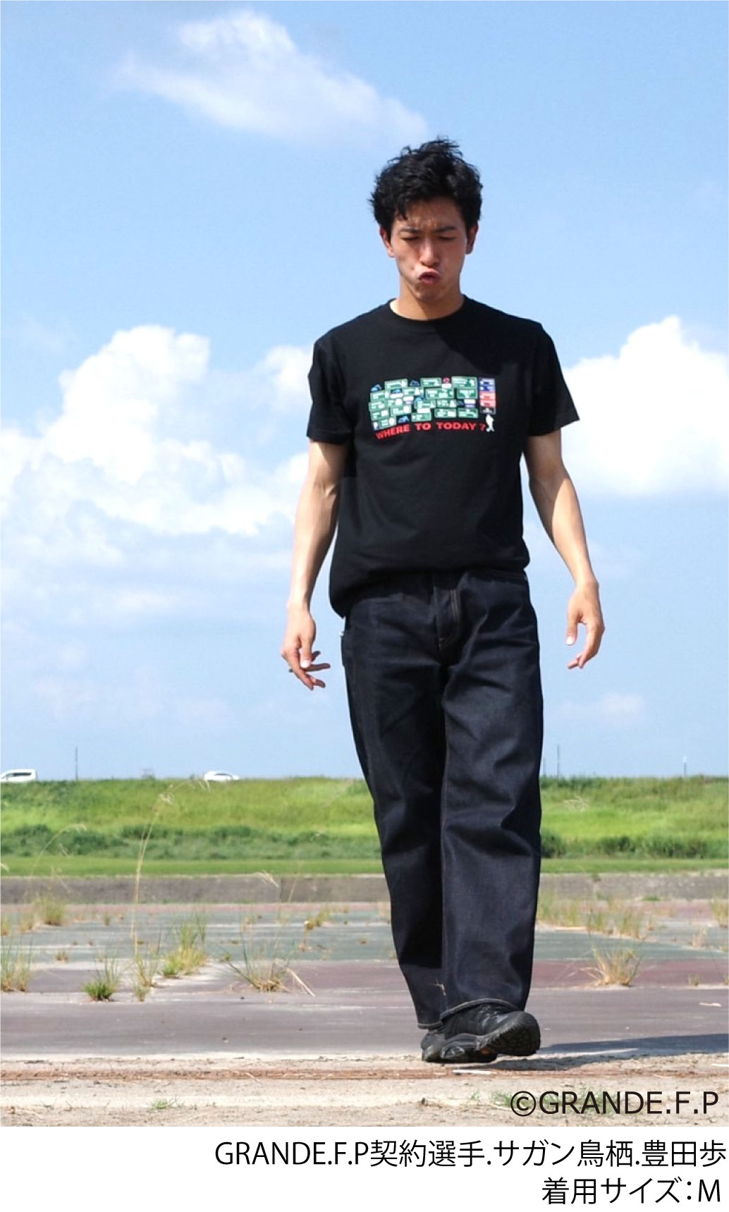 画像4: 【完全予約販売：ご注文から、3〜4週間後にお届け商品.お届け指定日不可】【ジュニア〜BIGサイズ対応商品】 サガン鳥栖.豊田歩選手ｘGRANDE.F.Pコラボ.『Where to Today？』プリント.コットン半袖Tシャツ　アイボリー